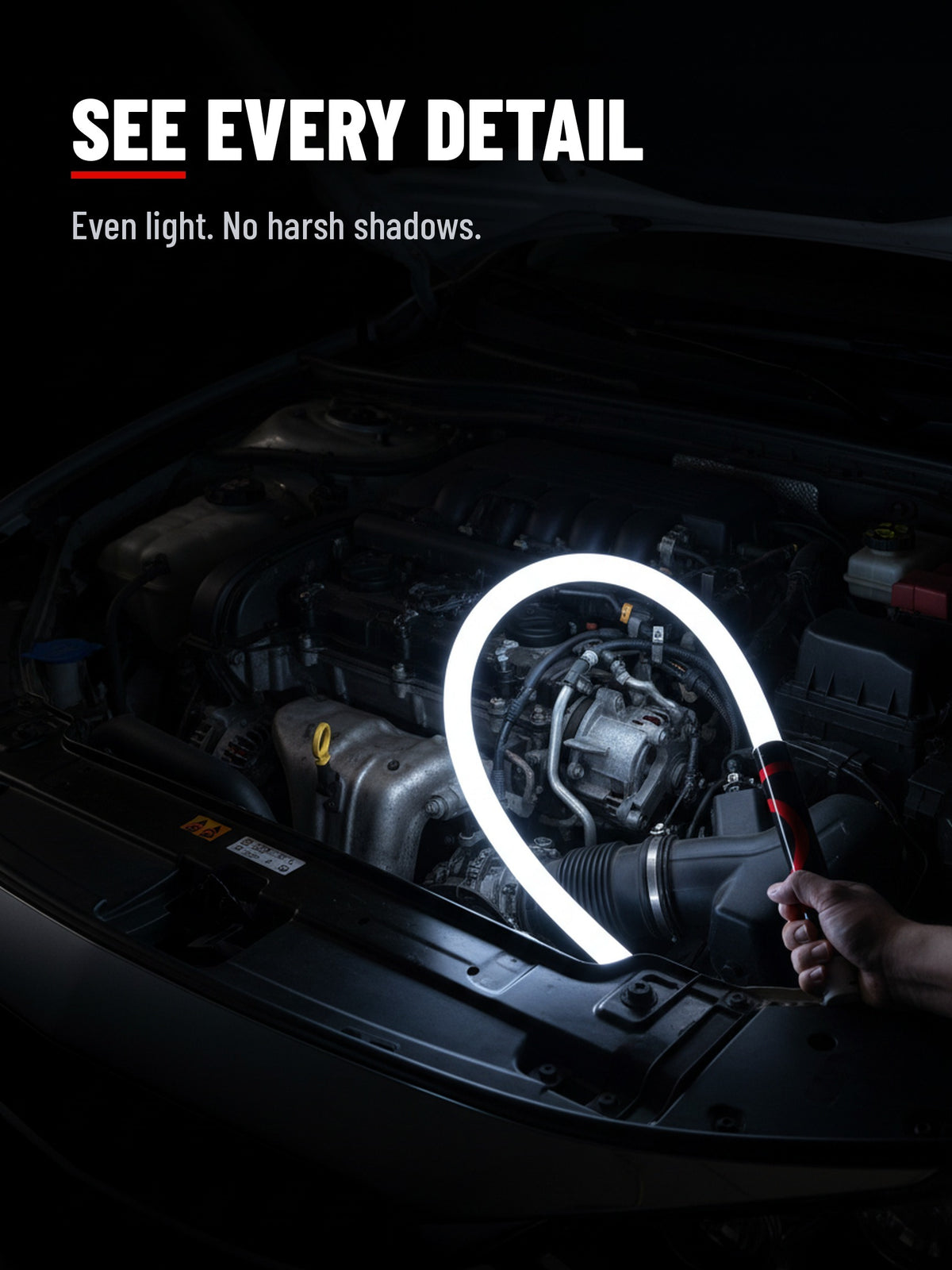Even LED light for close detail work