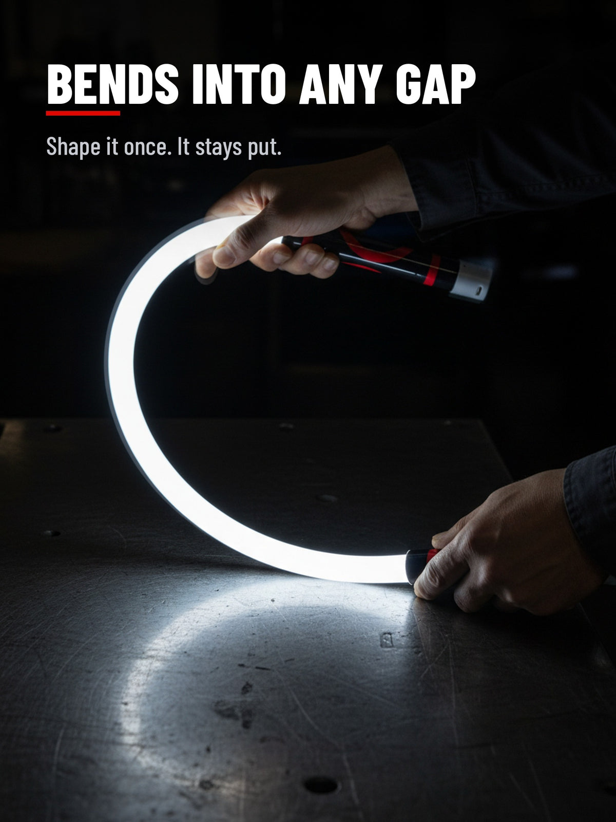 73cm flexible snake light bending into a gap
